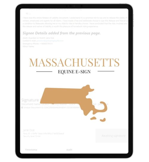 Massachusetts equine e-sign