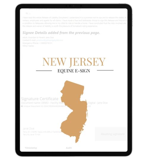 New Jersey Equine E-Sign