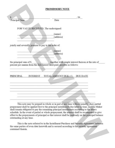 Installment Agreement Without Warranties Preview 5